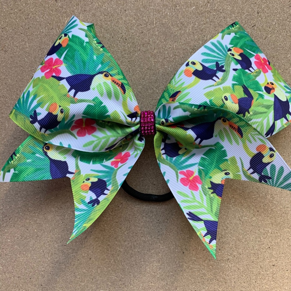 Tropical Toucan Cheer Bow